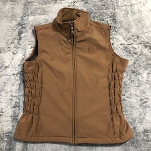 Boeing Softshell‎ Vest Womens Large Brown Full Zip Cinched Sides 774278